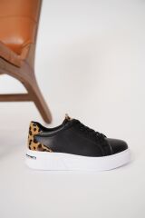 SİYAH & LEOPAR Detaylı Kadın Sneaker