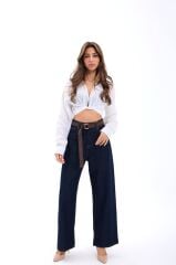 “Yüksek Bel Geniş Paça Kadın Jean Pantolon – WideCut Denim