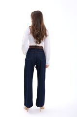 “Yüksek Bel Geniş Paça Kadın Jean Pantolon – WideCut Denim